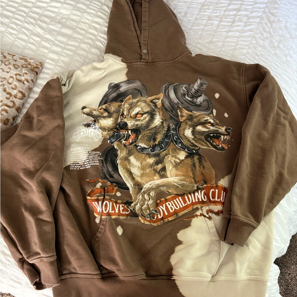 Darc Sport Brown and Cream Wolves Hoodie